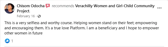 Testimonial for verachilly child and womens charity donation page 7